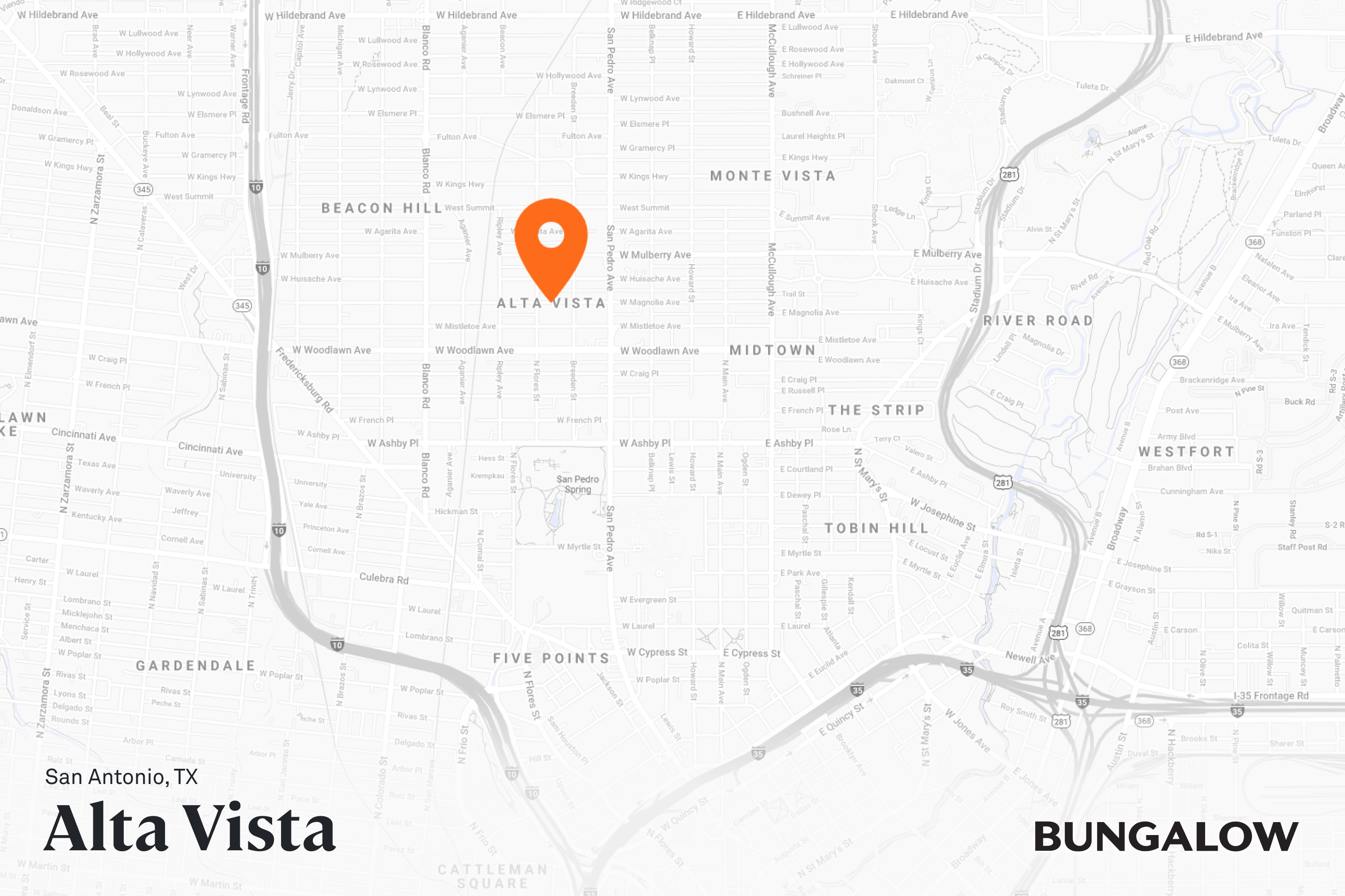 Alta Vista Neighborhood Map - San Antonio, Texas