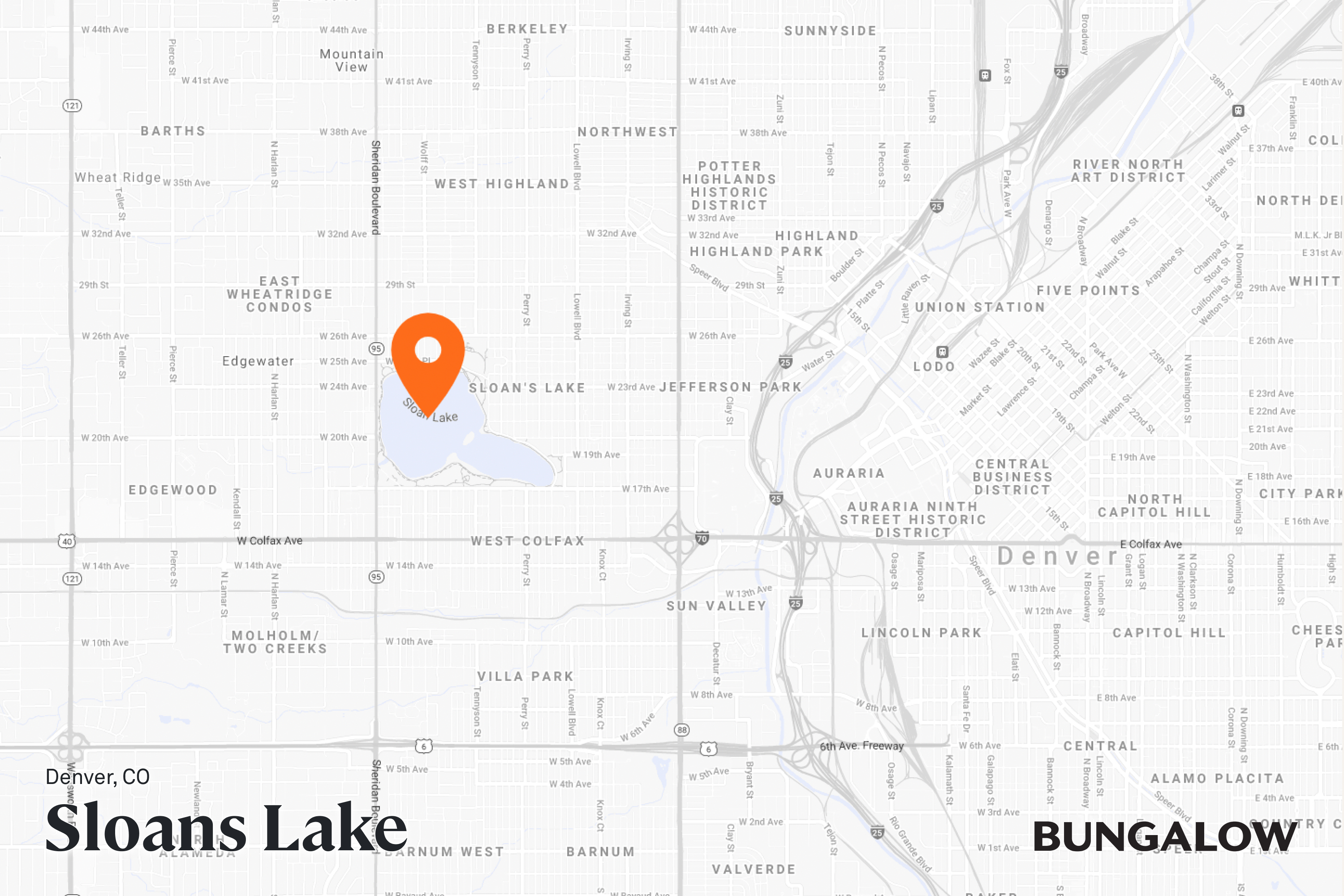 Sloans Lake Neighborhood Map - Denver, Colorado