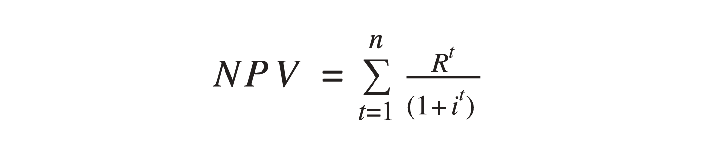 Formula to calculate NPV.
