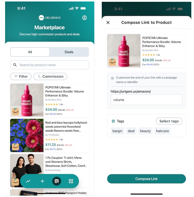 URLgenius Creator App Product Marketplace