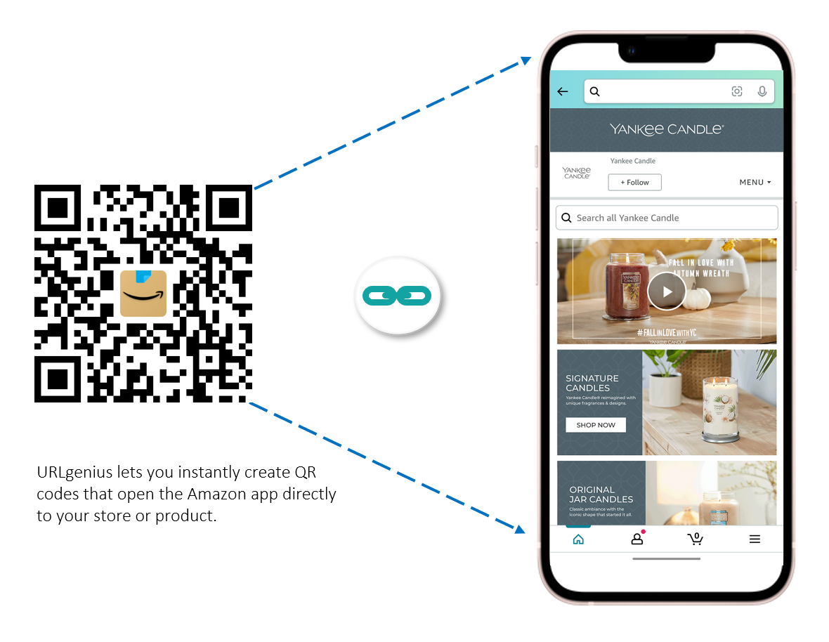 URLGenius QR code linking to Amazon app