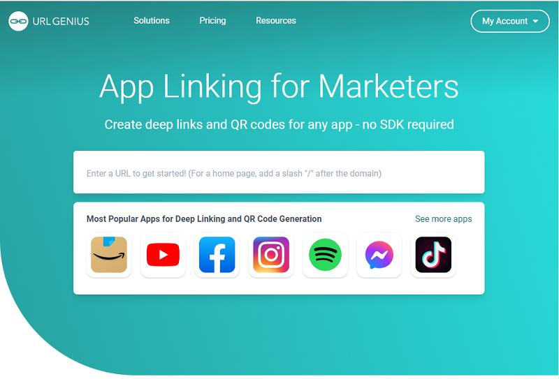 URLgenius App Deep Linking and QR Codes