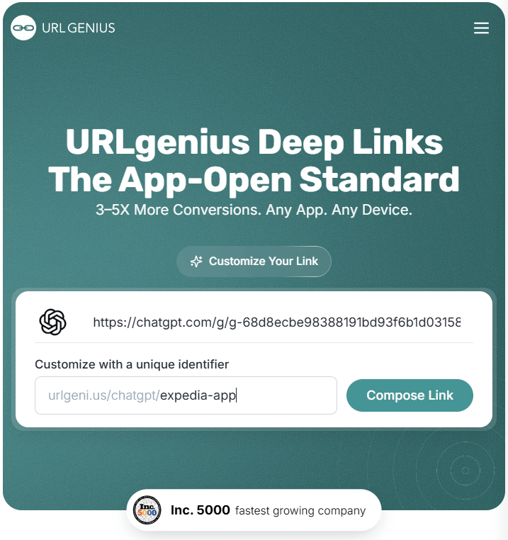 URLgenius Introduces App-Open Links for Linking Into Custom GPT Experiences