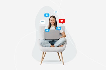 Woman on Social Media Image