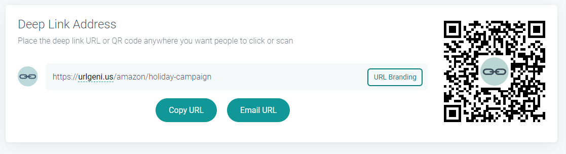 URLGenius QR code deep linking to Amazon app