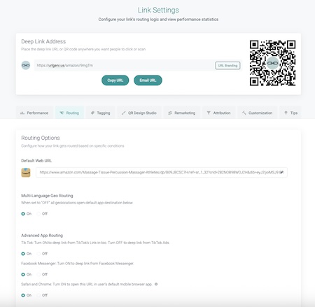 Link Settings- URLgenius