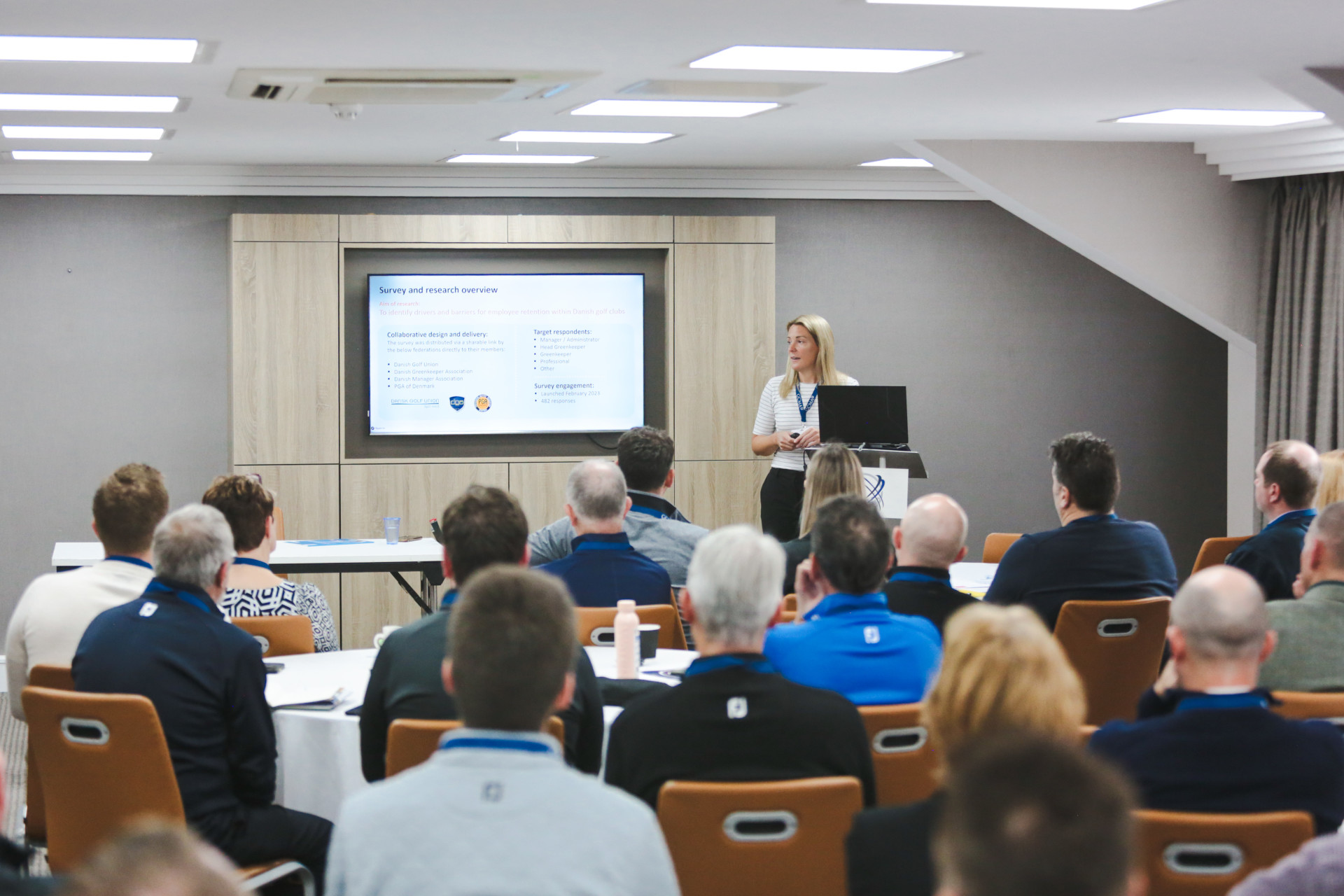 Amelia Lewis presenting the breakout session 'Using data to inform employee and member retention strategies'. Photo: GCMA