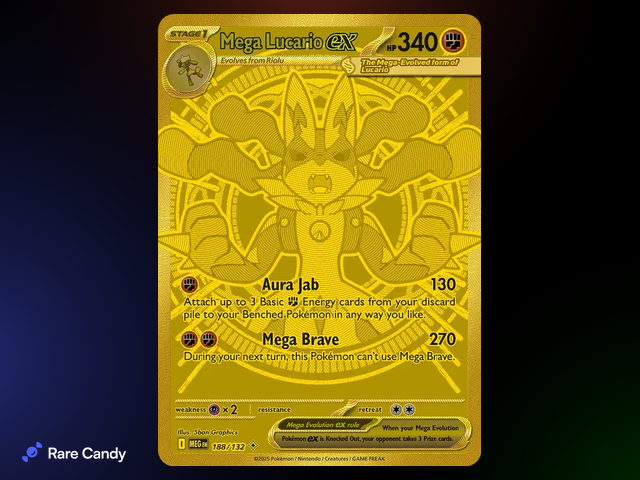gold mega lucario pokemon card We Pulled The 1 in 1200 GOLD CARD From This Mega Lucario ETB! (Pokemon Card Opening)