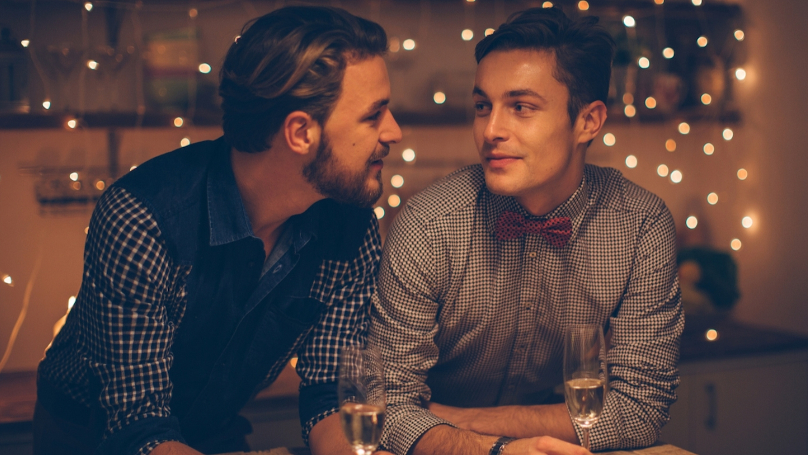 Two men on a date, promotional image for London Pride Speed Dating event, one of the queer digital events in June