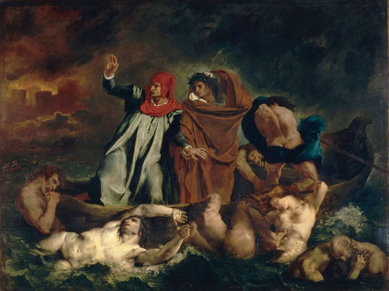 Eugène Delacroix, Dante and Virgil in Hell [also known as The Barque of Dante] (1822)