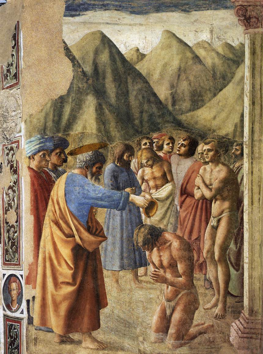 Masaccio, Baptism of the Neophytes (1426)
