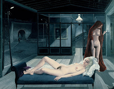 Paul Delvaux, Le Canape Bleu (1967)