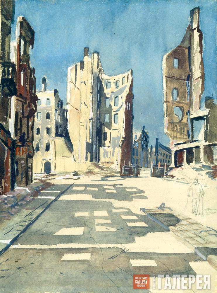 Aleksandr Deyneka, Berlin. Bombed-out Buildings. (1945)