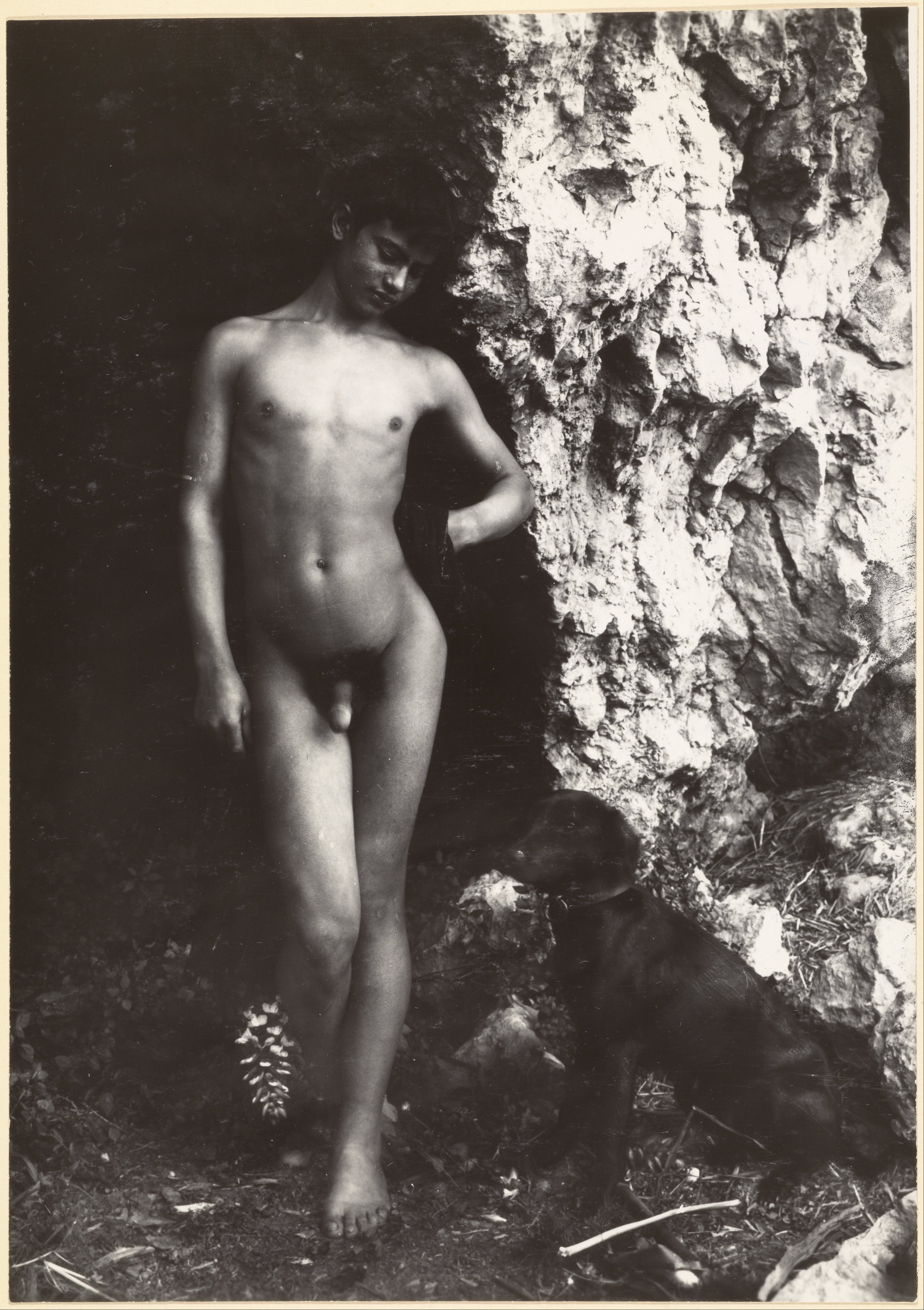 Wilhelm von Gloeden, A Boy and a Dog (1900)
