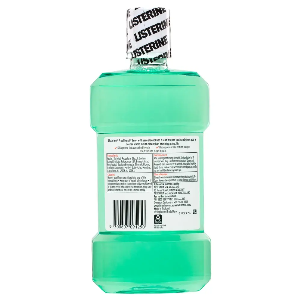 Listerine® Freshburst Zero Mouthwash Back