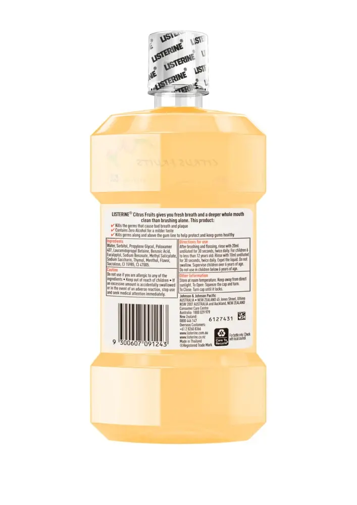 Listerine® Citrus Fruits Mouthwash Back
