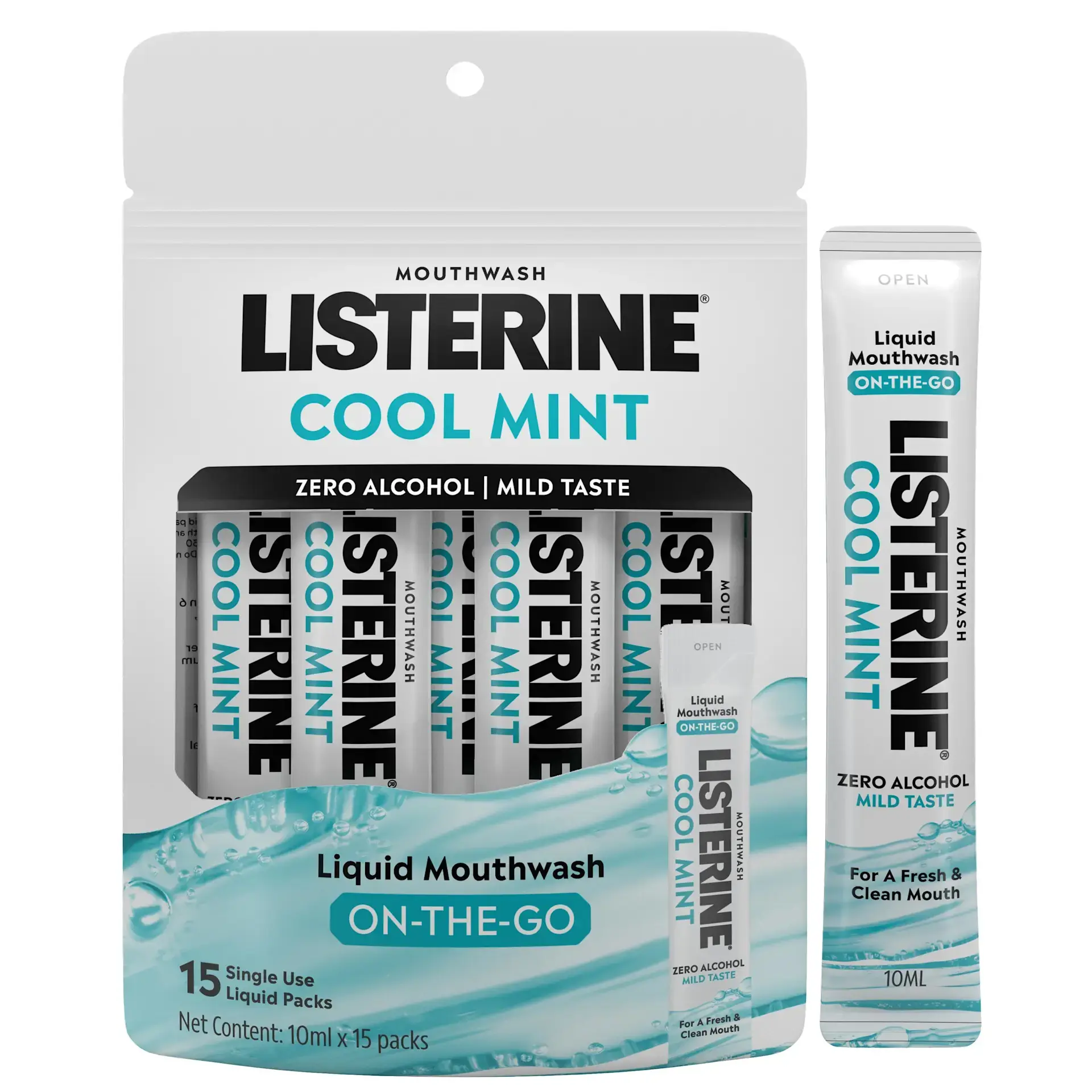 Listerine® Cool Mint Zero Liquid Mouthwash Sachets