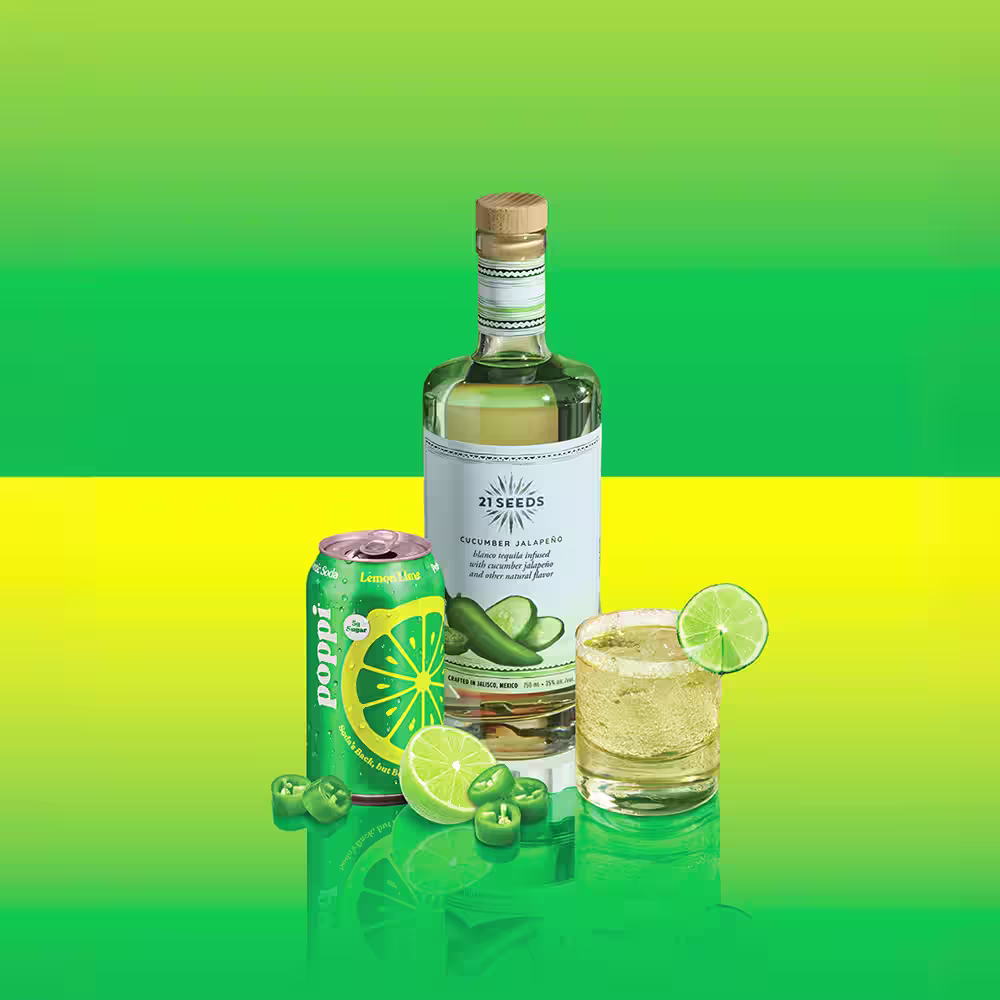 21 Seeds x Poppi Lemon Lime Sparkling Margarita
