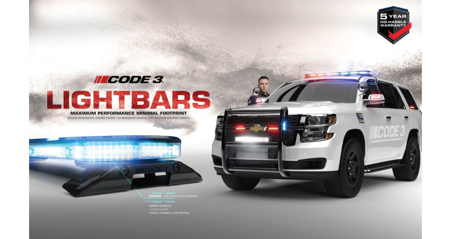 Code 3 Introduces Remarkably Thin, Highly Adaptable Covert™ Lightbar  