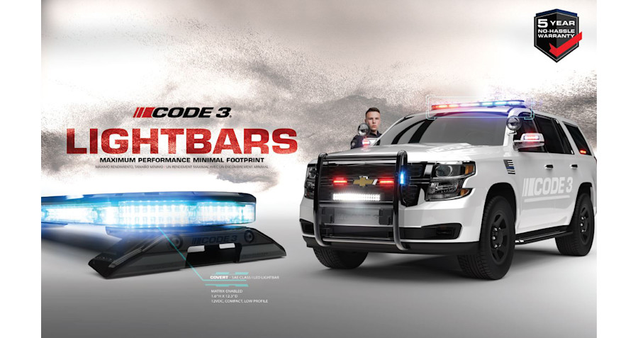 Code 3 Introduces Remarkably Thin, Highly Adaptable Covert™ Lightbar ...