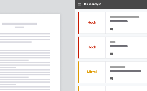 Integriertes Dashboard zur Risikobewertung von DocuSign Insight.