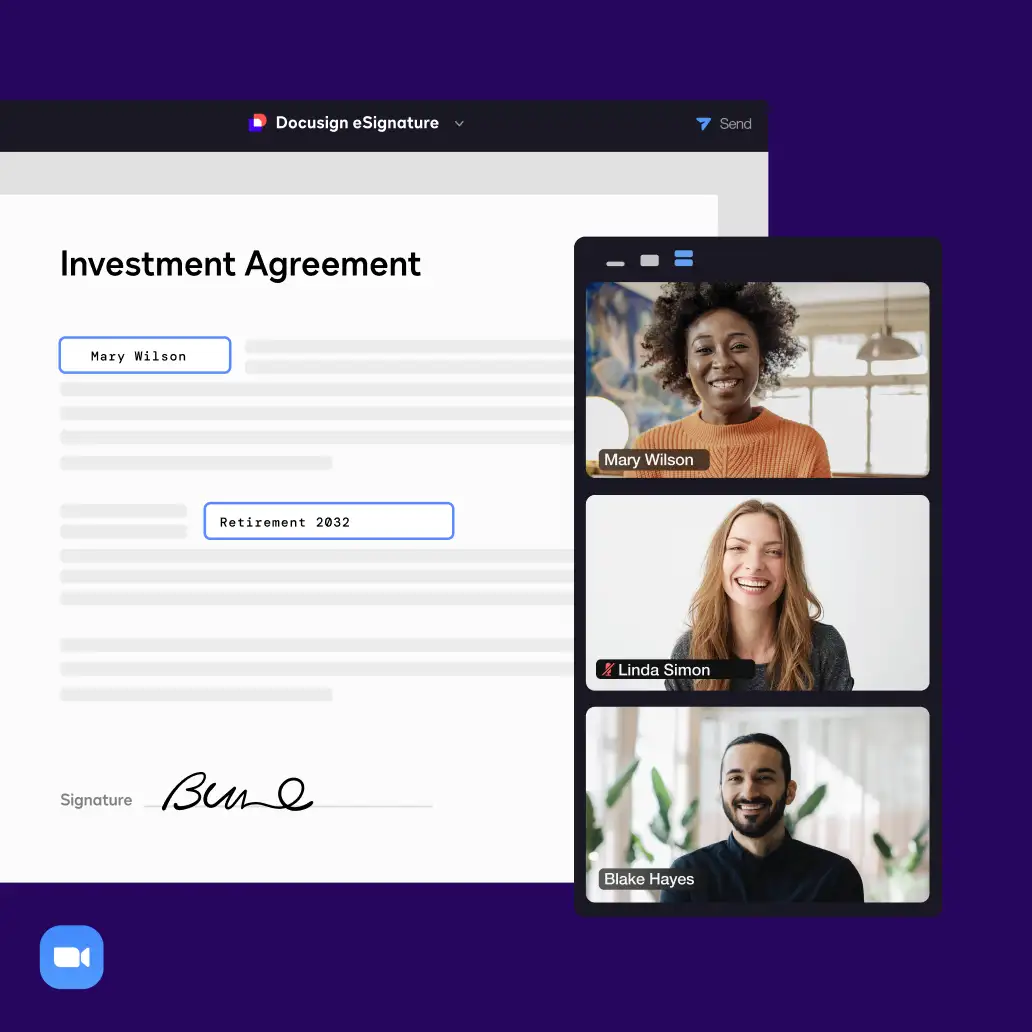 Agreement integrated with Zoom in DocuSign eSignature