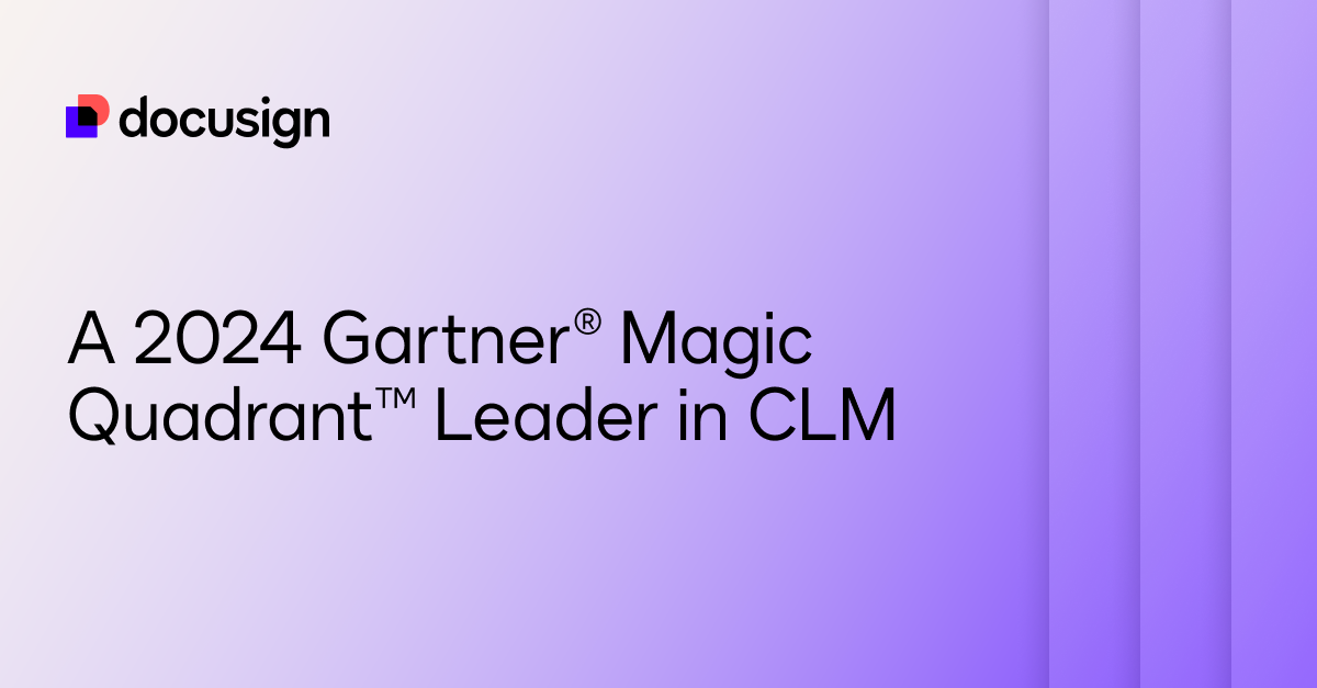 Gartner 2024 Magic Quadrant for CLM Report Docusign