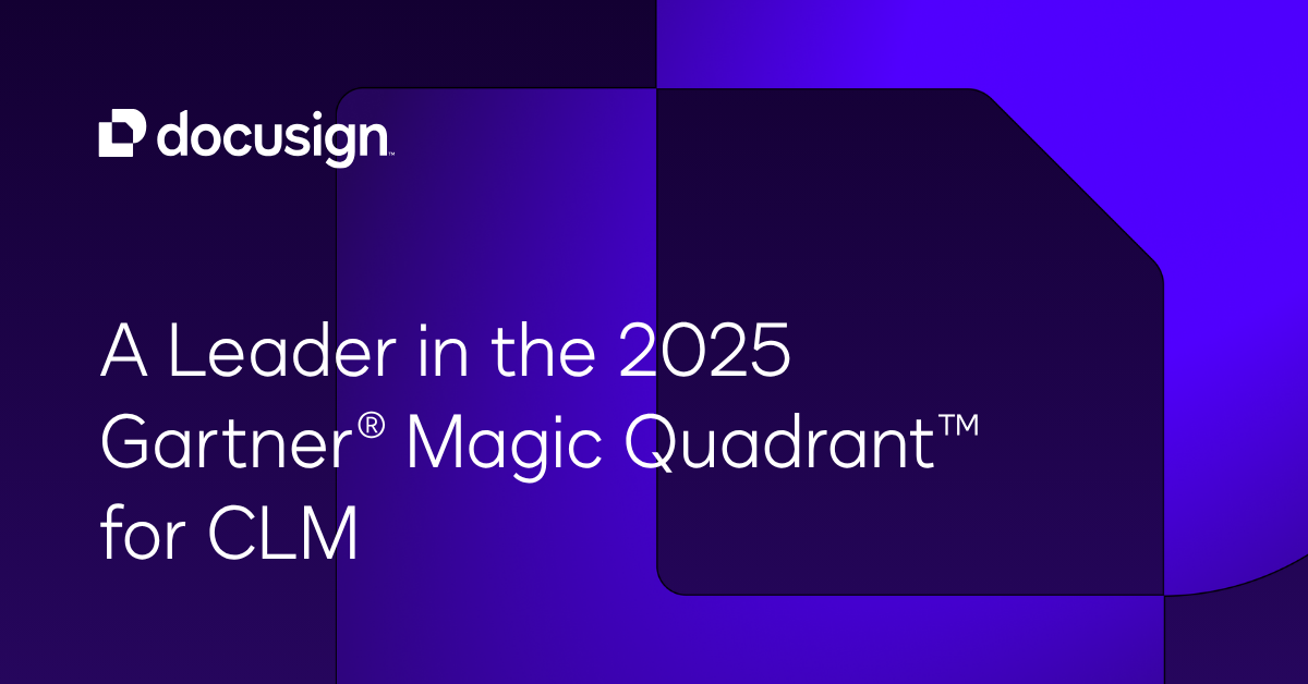 Quadrante Mágico do Gartner 2025 para CLM | Docusign