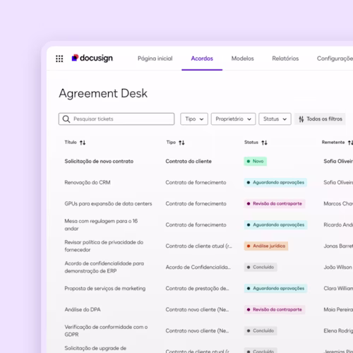 Docusign UI Agreement Desk increase visibility
