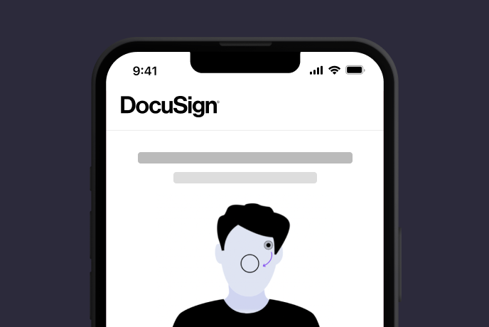 Screenshot from DocuSign Identify showing the video gestures that a user needs to make