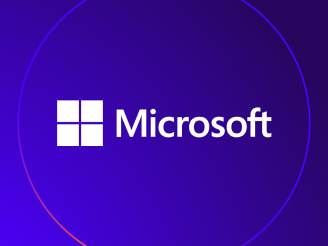 Logo van Microsoft | Wit | Paarse achtergrond