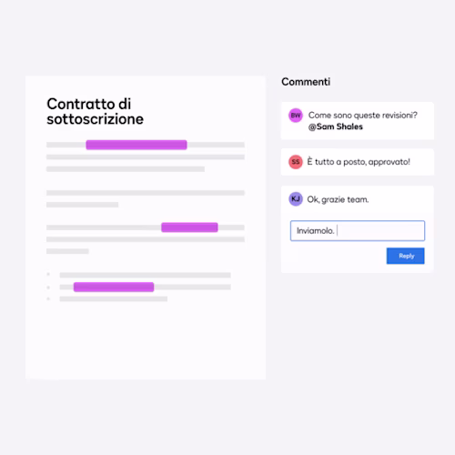 CLM product image of a master subscription and service agreement showing collaboration through user comments.