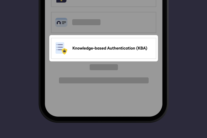 Screenshot showing questions that are part of KBA within DocuSign Identify.