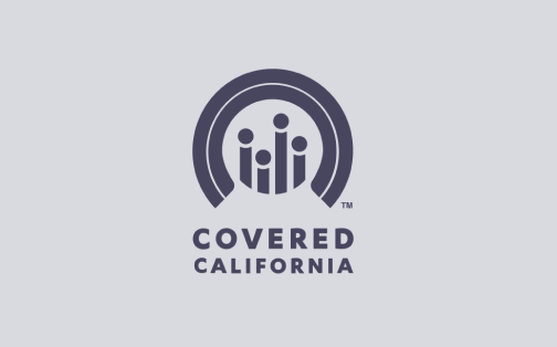 Covered California logo on grey