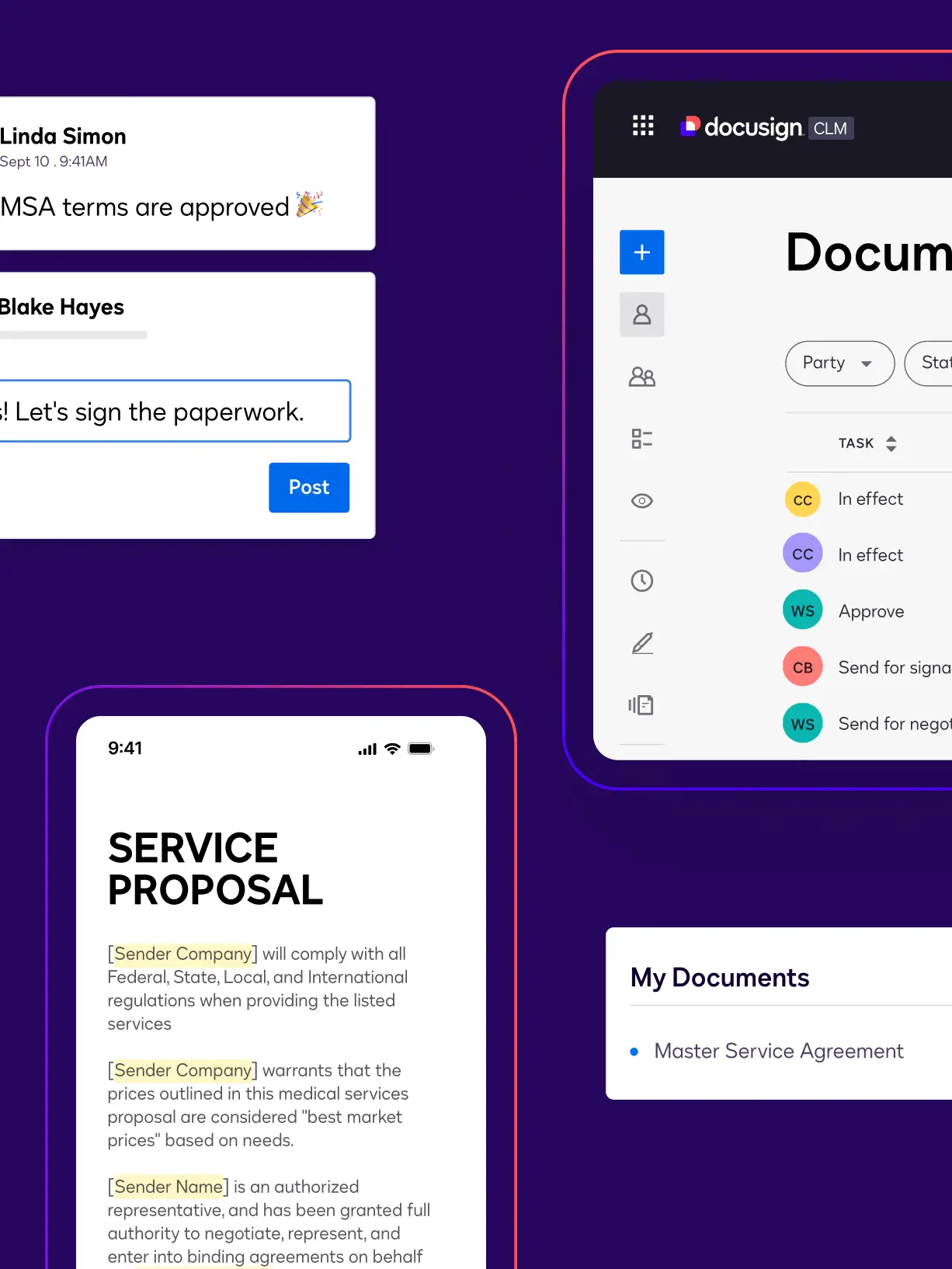 Docusign eSignature product UI