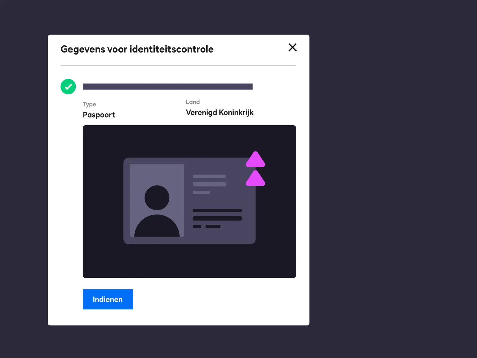 DocuSign Identify schermafbeelding waarop een paspoort wordt gebruikt om de identiteit van een gebruiker te verifiëren