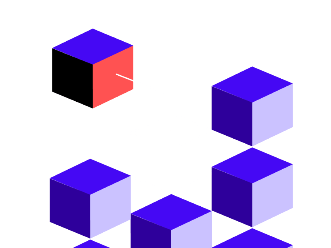 An illustration of 3D building blocks