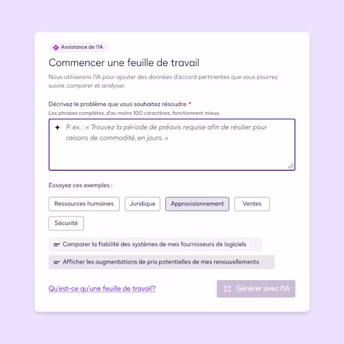 Un écran dans Docusign Agreement Manager affichant une extraction personnalisée utilisant l'IA.