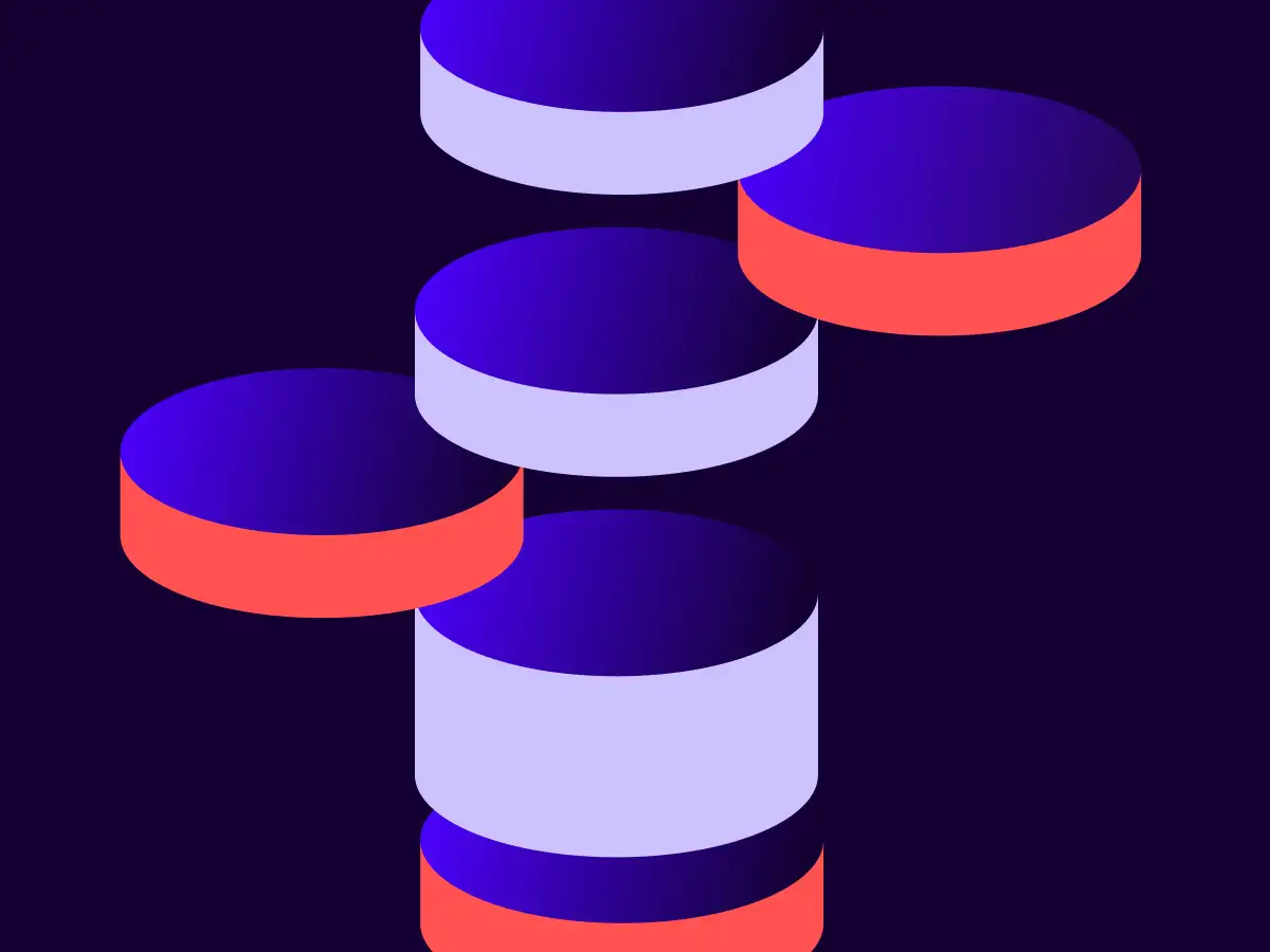 A bunch of circles are stacked on top of each other on a dark background