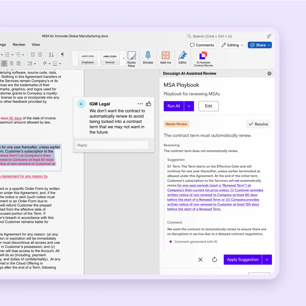 Docusign UI Agreement Desk automate routine tasks