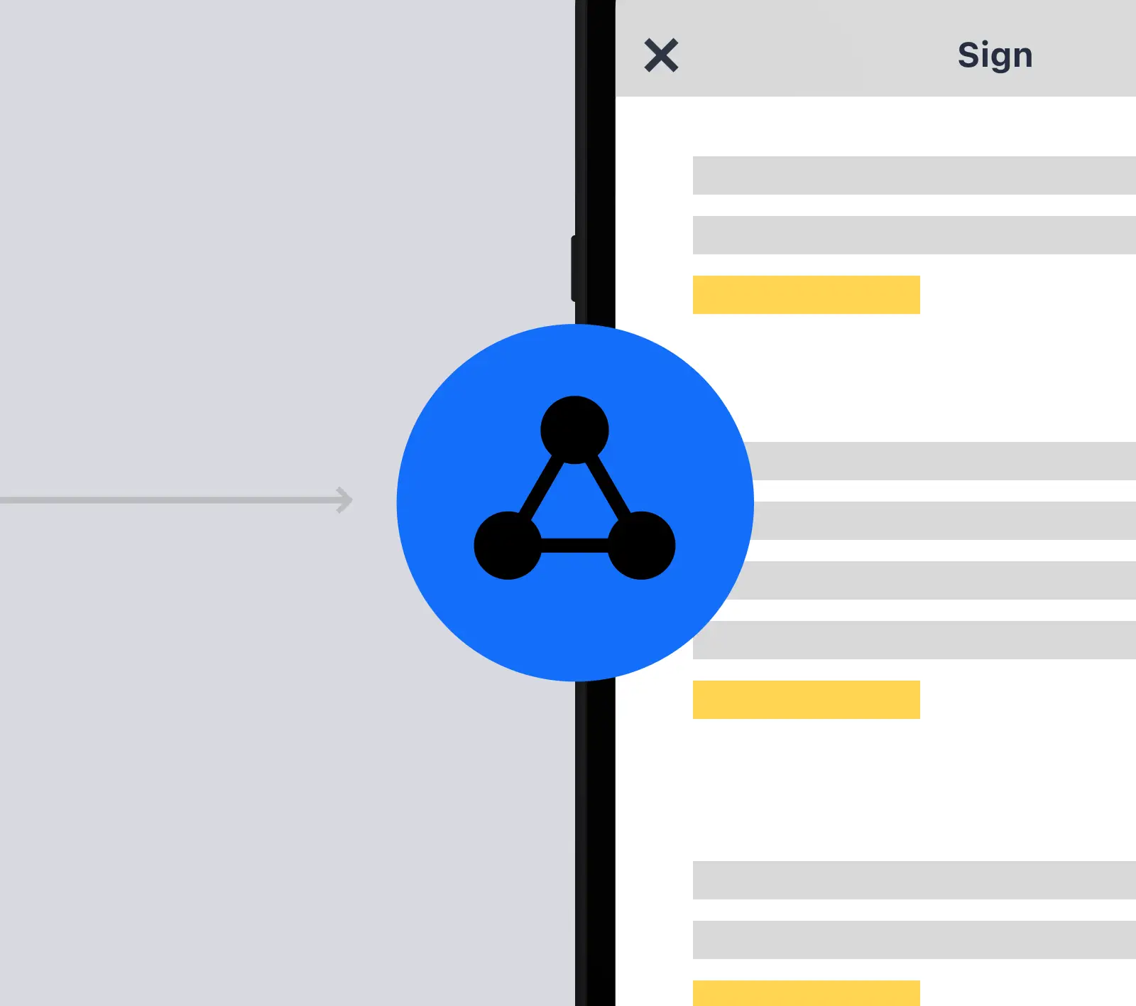 Symbol, das APIs über einem Dokument darstellt