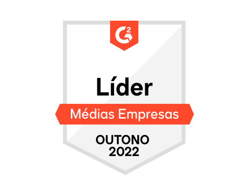 Selo de líder do G2 na categoria Médias empresas Outono de 2022