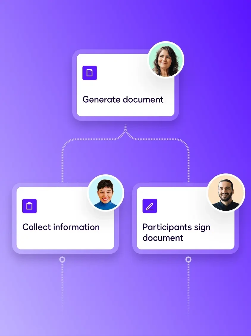 A UI of Docusign workflow step.