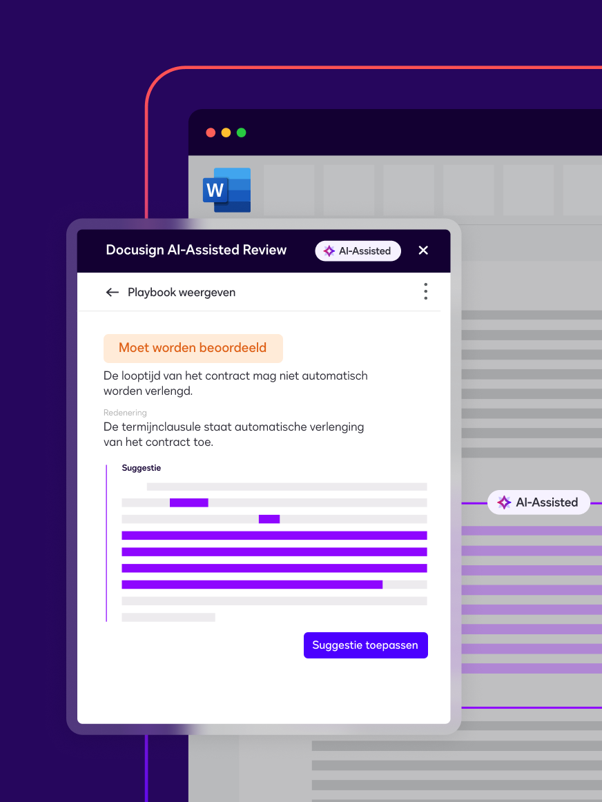Docusign AI-assisted review user interface