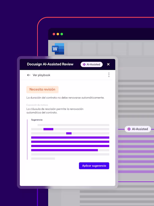Docusign AI-assisted review user interface