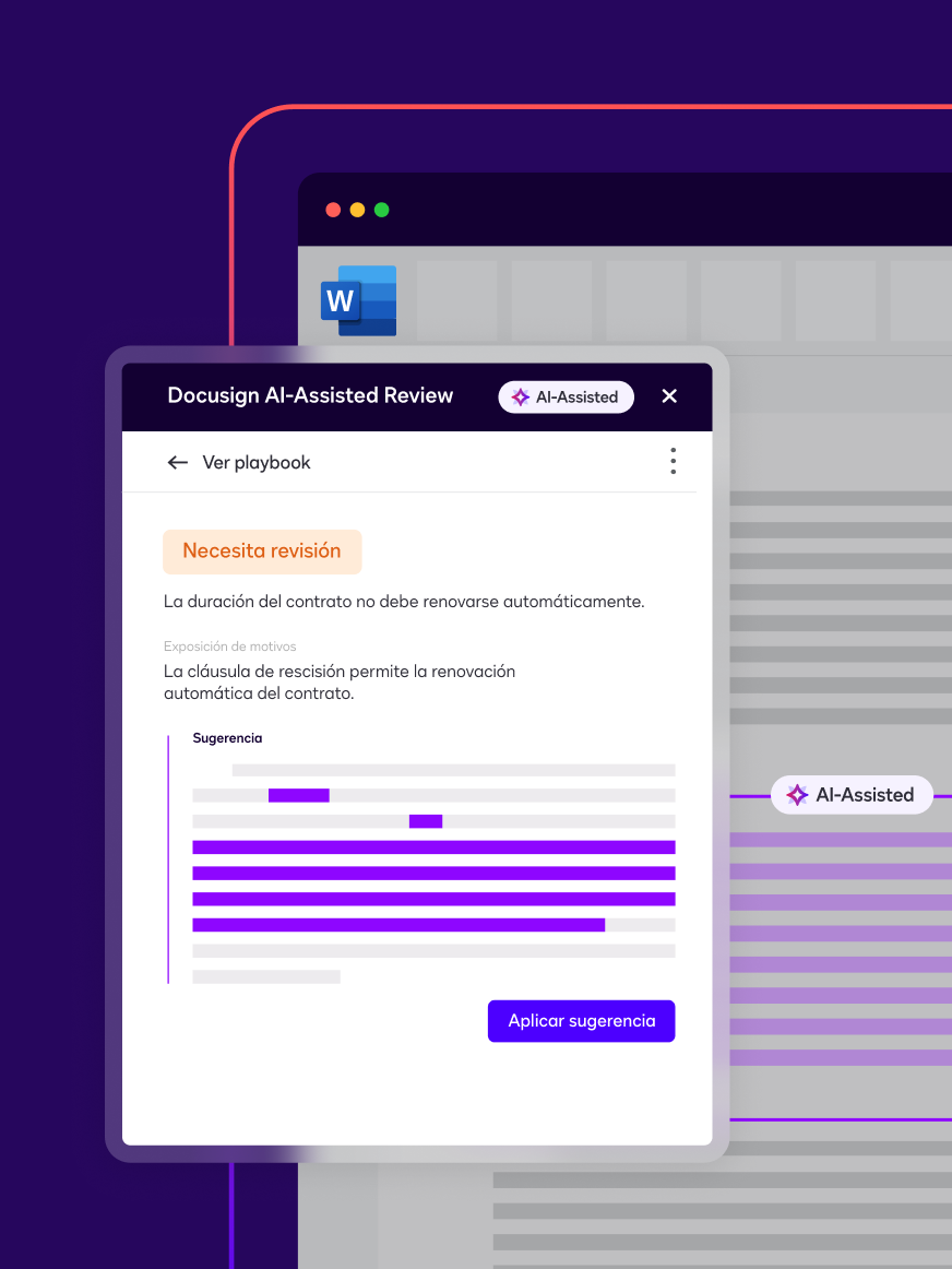Docusign AI-assisted review user interface