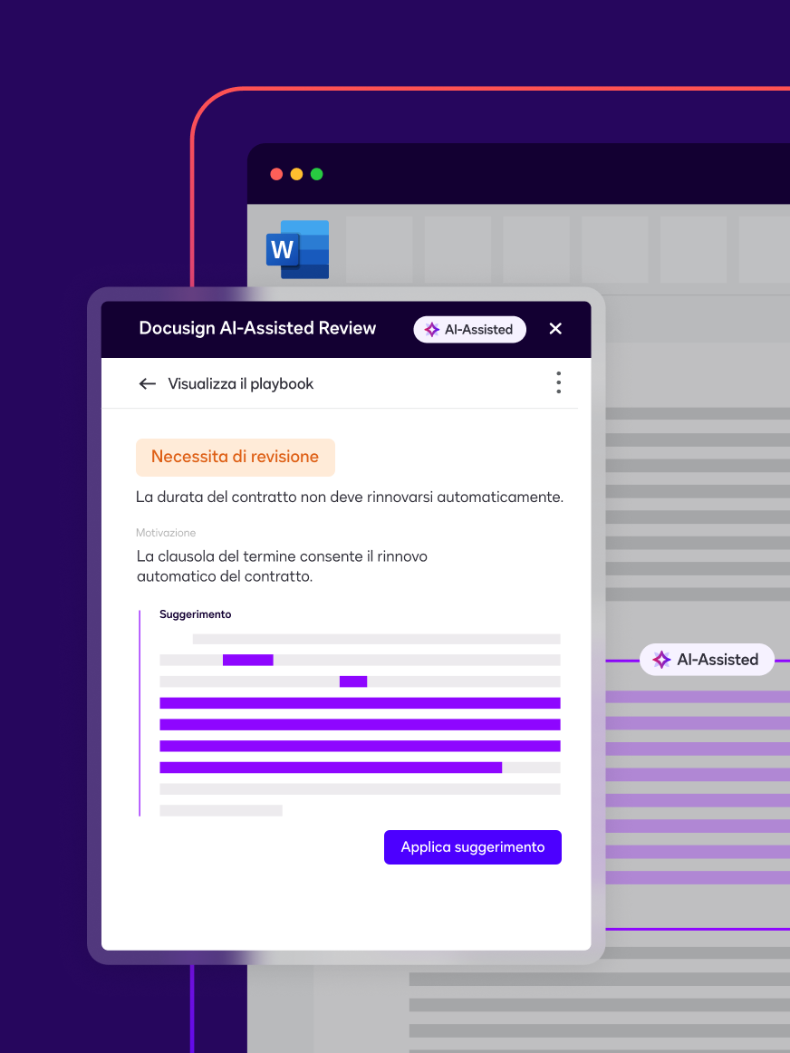 Docusign AI-assisted review user interface