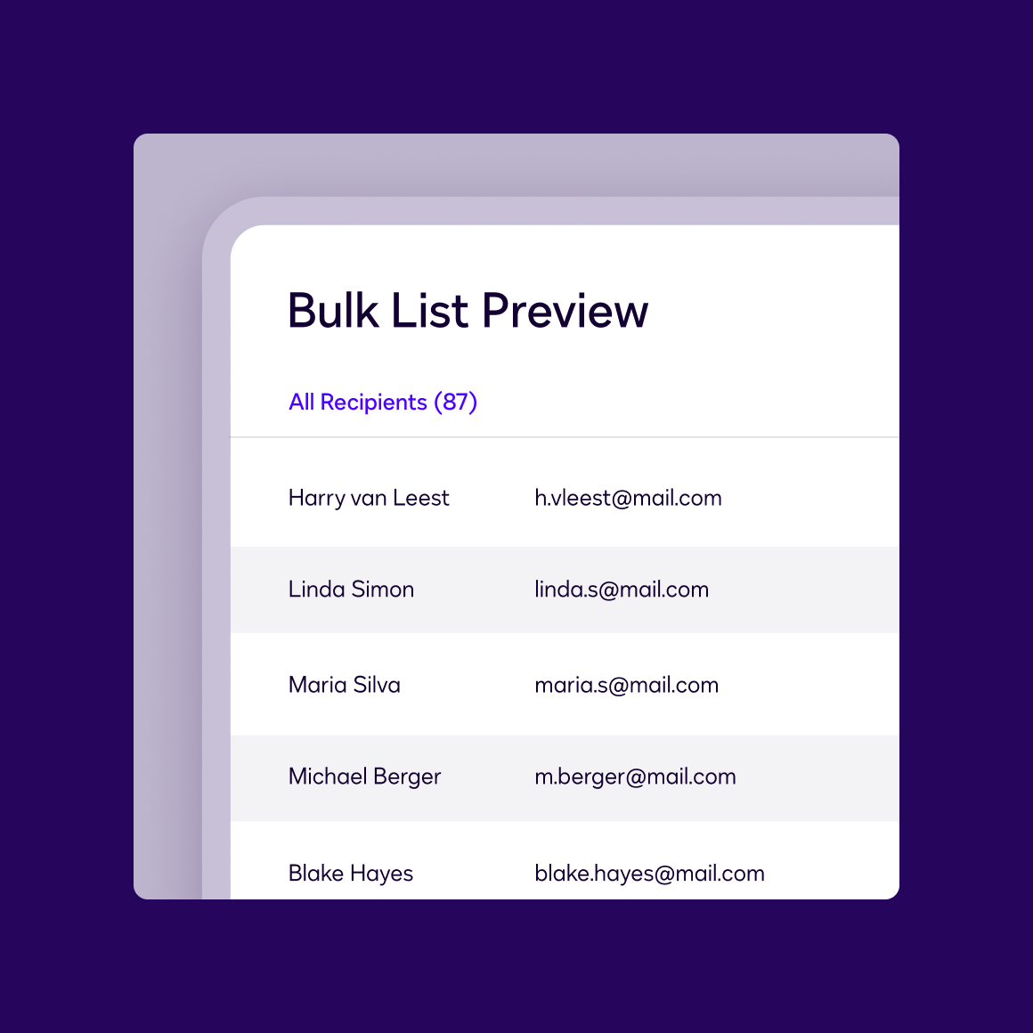 Bulk Send illustration with one item getting sent to multiple people