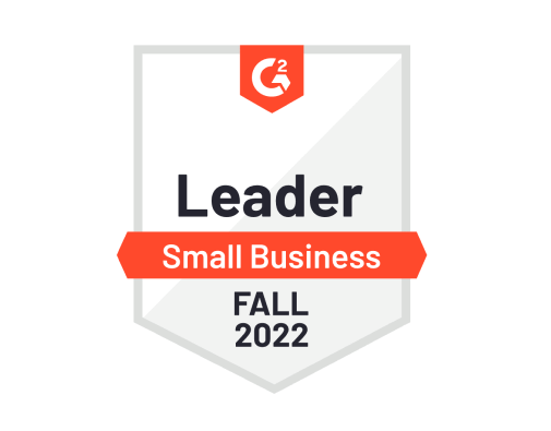 G2 badge Leader Small Business Fall 2022