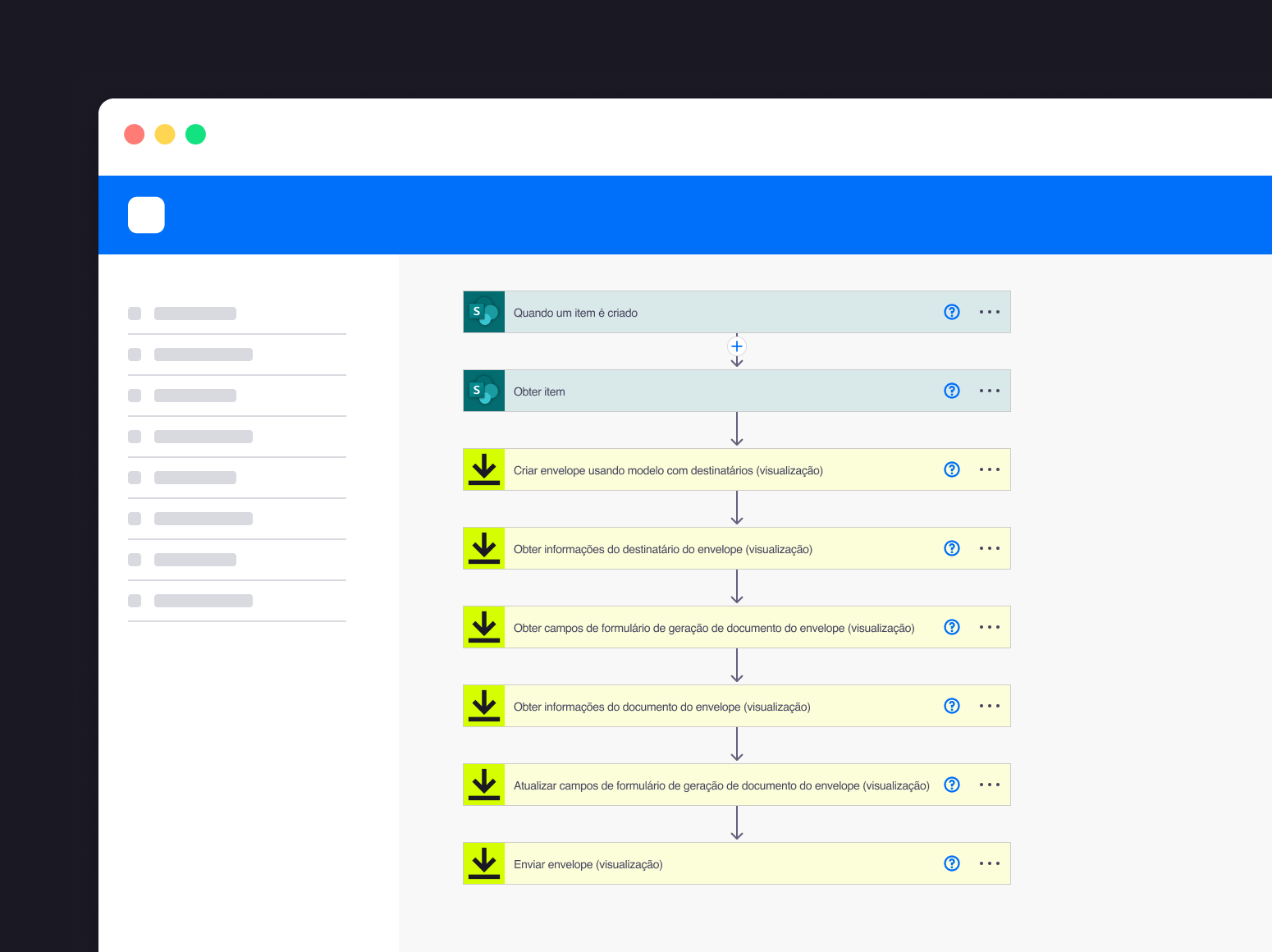 Um fluxo de trabalho de um acordo no Power Automate